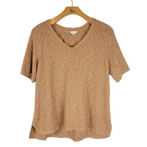J. Jill Knit Top Blouse Tan Size Extra Extra Cotton Blend